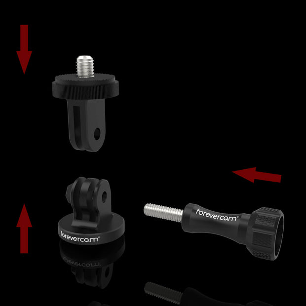 Forevercam 5 in 1 Aluminum Action Camera with Wing Screw Accessories Tripod Mount Adapter Kit for Gopro Session, Fusion, Hero, 6, 5, 4, 3 +, 3, 2, 1
