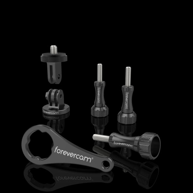 Forevercam 5 in 1 Aluminum Action Camera with Wing Screw Accessories Tripod Mount Adapter Kit for Gopro Session, Fusion, Hero, 6, 5, 4, 3 +, 3, 2, 1