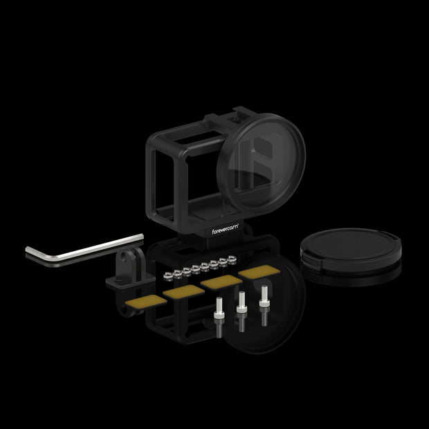 Aluminium Housing Case  for Gopro Hero 7 Black Action Camera Black with Rear Door (Gopro Hero 7 Black Aluminium Case)